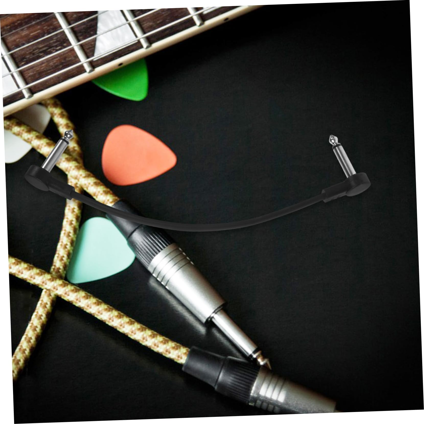 YARNOW 3 Series Alambre De Guitarra Guitars Con Aislado Enroscado Cables Dirigir Cable De Instrumento De Guitarra Cable De Guitarra Electrica Cobre De Negro 6 Piezas*3