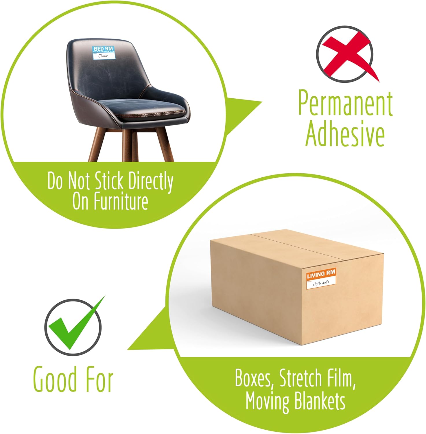 120PCS Home Moving Labels, 5 Color Coding Labels Packing Box Stickers with 20 Fragile Stickers & 20 Blank Ones, Apartment Moving Helper (Each Measures 2” x 3.6”) - Image 7