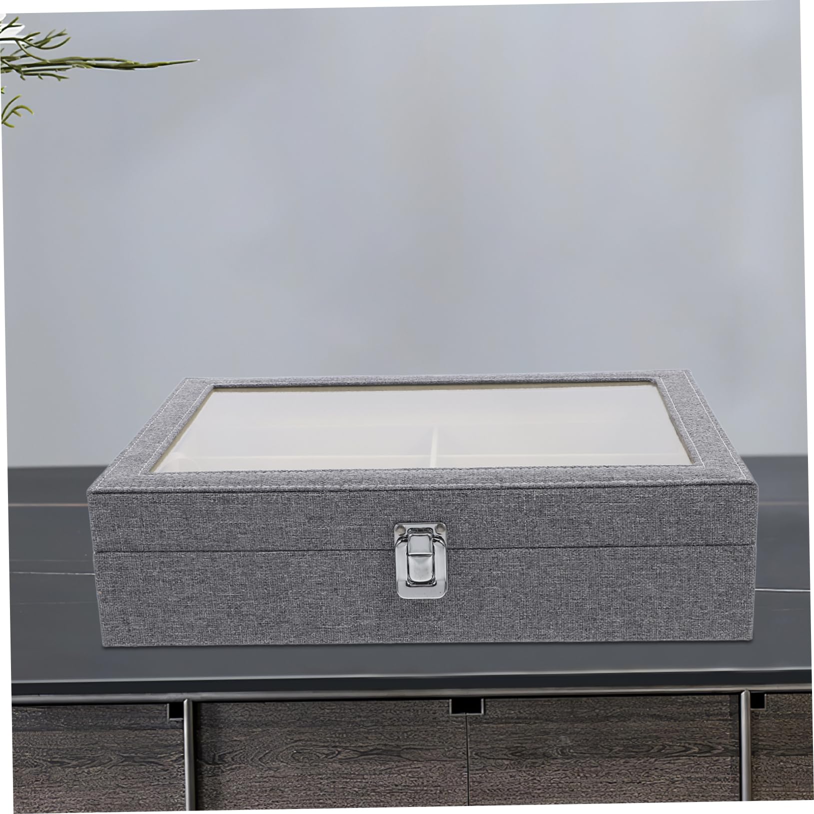 POPETPOP Caja para Guardar Gafas De Compartimentos Organizador De Gafas y Bandeja para Joyas
