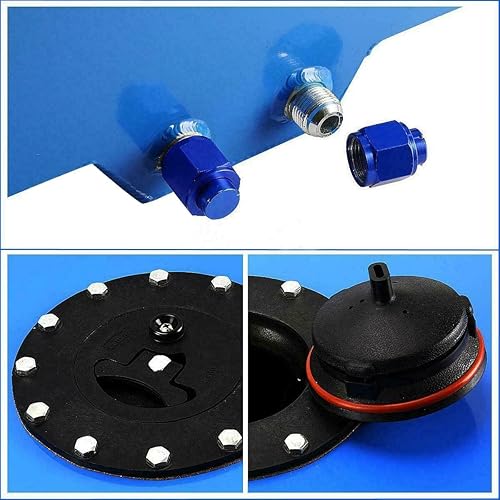 Miniatura 4 de MOTORHOT Universal 20 galones Fuel Cell 80L Tanque de combustible de aluminio para caja de camión Pulido Racing Street Drift Strip con nivel Sender