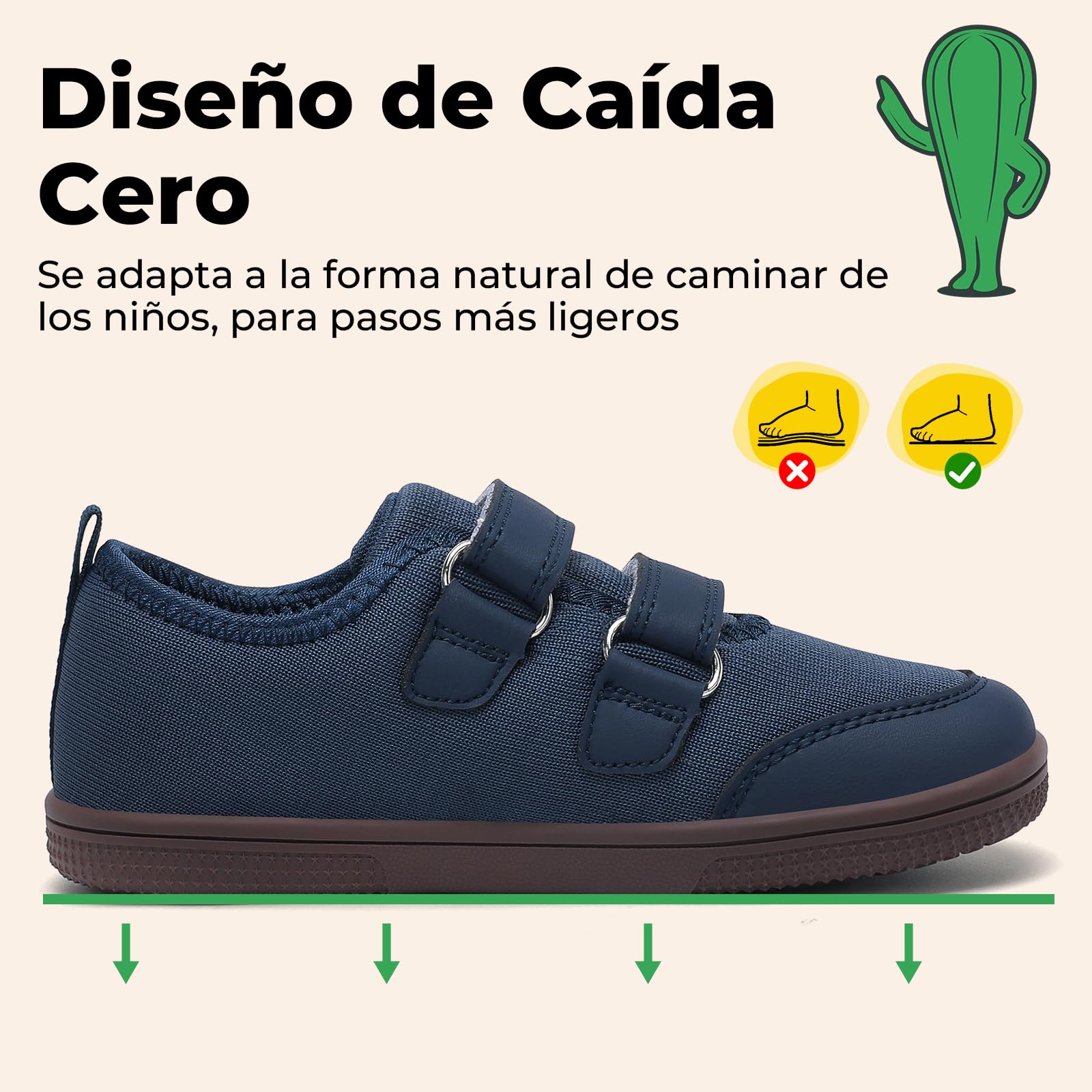 SAGUARO Zapatillas Barefoot para Niños — Deportivas Minimalistas para Uso Diario, Colegio, Juego y Deporte,Gr.25-35
