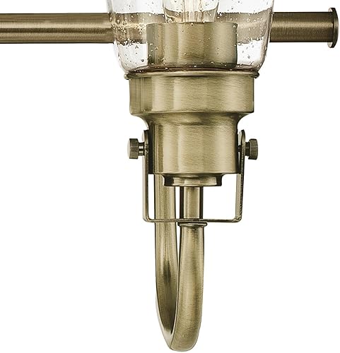 Miniatura 3 de Westinghouse Lighting 6334000 Ashton - Accesorio de pared interior de tres luces, acabado de latón antiguo con vidrio sembrado transparente