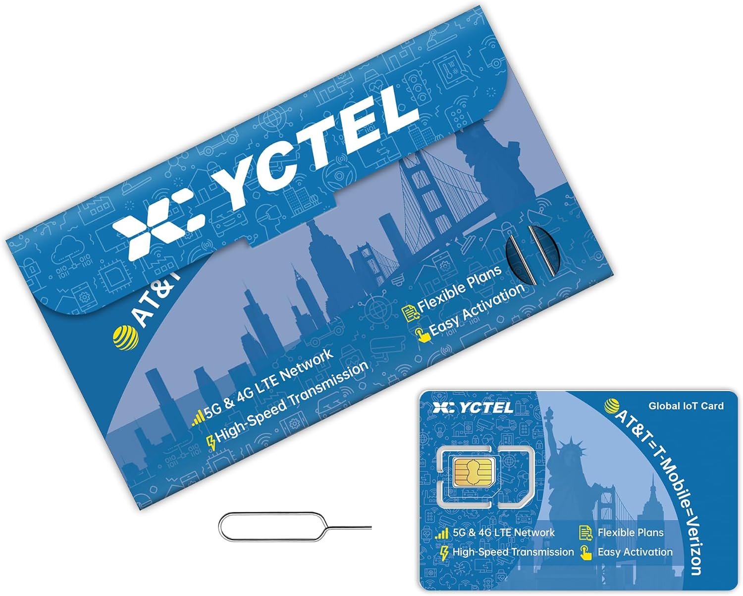 Data Only SIM Card with 1GB Trial, 5G/4G LTE for Mobile WiFi Hotspot, Router, Tablet, Laptop & IoT Devices, 3-in-1 SIM Card & No Contract | USA Wide Coverage