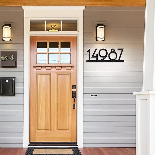Vista 2 de Personalized Metal House Number Sign Custom Address Plaque Mid Century Modern Art Deco House Numbers Address Numbers for House