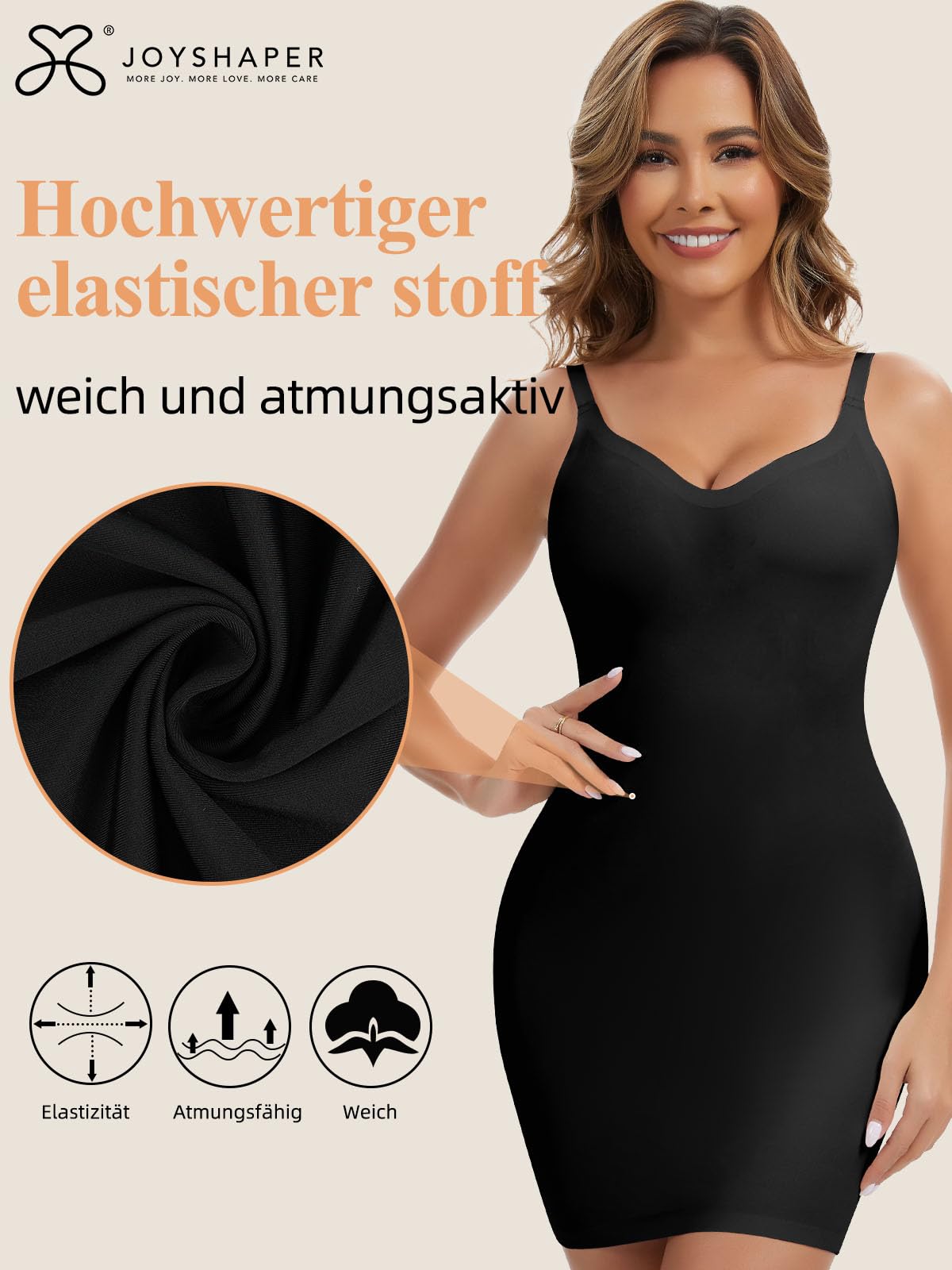 Joyshaper Mujer Shapewear Deslizamiento Vestido Dando Forma a Deslizamientos Completos Control del Vientre Correas de Espagueti Shaper del Cuerpo Bajo el Vestido