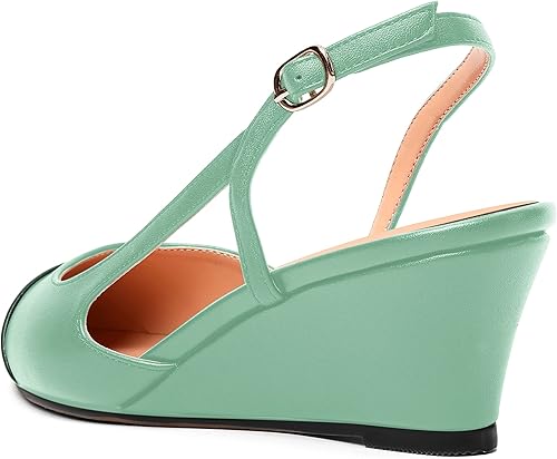 Miniatura 7 de ROSERWISH Zapatos de vestir de tacón bajo de cuña para mujer, cómodos, mate, para oficina, informales, de 2 pulgadas