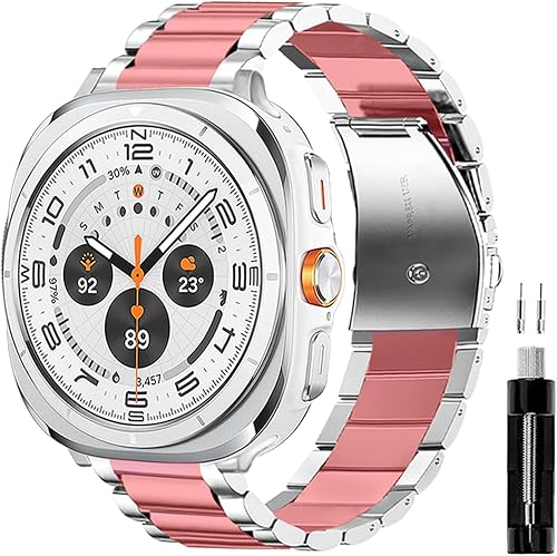 GOLDTOLUCK No Gap Stainless Steel Band Compatible with Samsung Galaxy Watch 8 7 6 5 4 Classic FE Pro Ultra 40mm 44mm 46mm 43mm 47mm 45mm 42mm