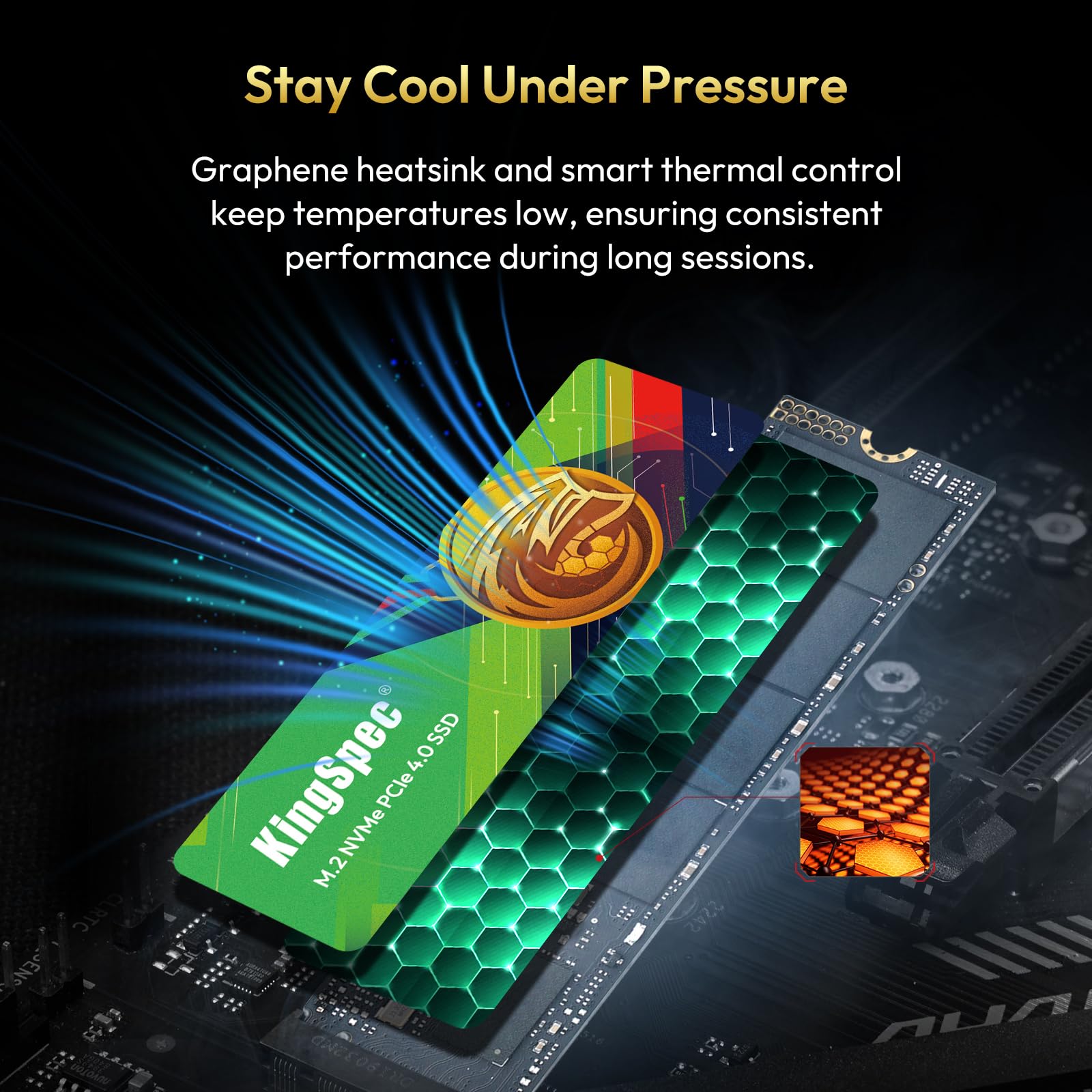KingSpec SSD M.2 NVMe PCIe Gen4 da 1 TB - Fino a 7400 MB/s in lettura, edizione Championship, flash NAND 3D, ideale per PS5, PC da gioco e aggiornamento laptop