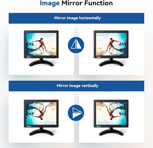 Miniatura 3 de Eyoyo Monitor pequeño de 8 pulgadas, pantalla de cámara de seguridad mini IPS de 1024x768 4:3 con soporte de entrada HDMI VGA AV BNC y control