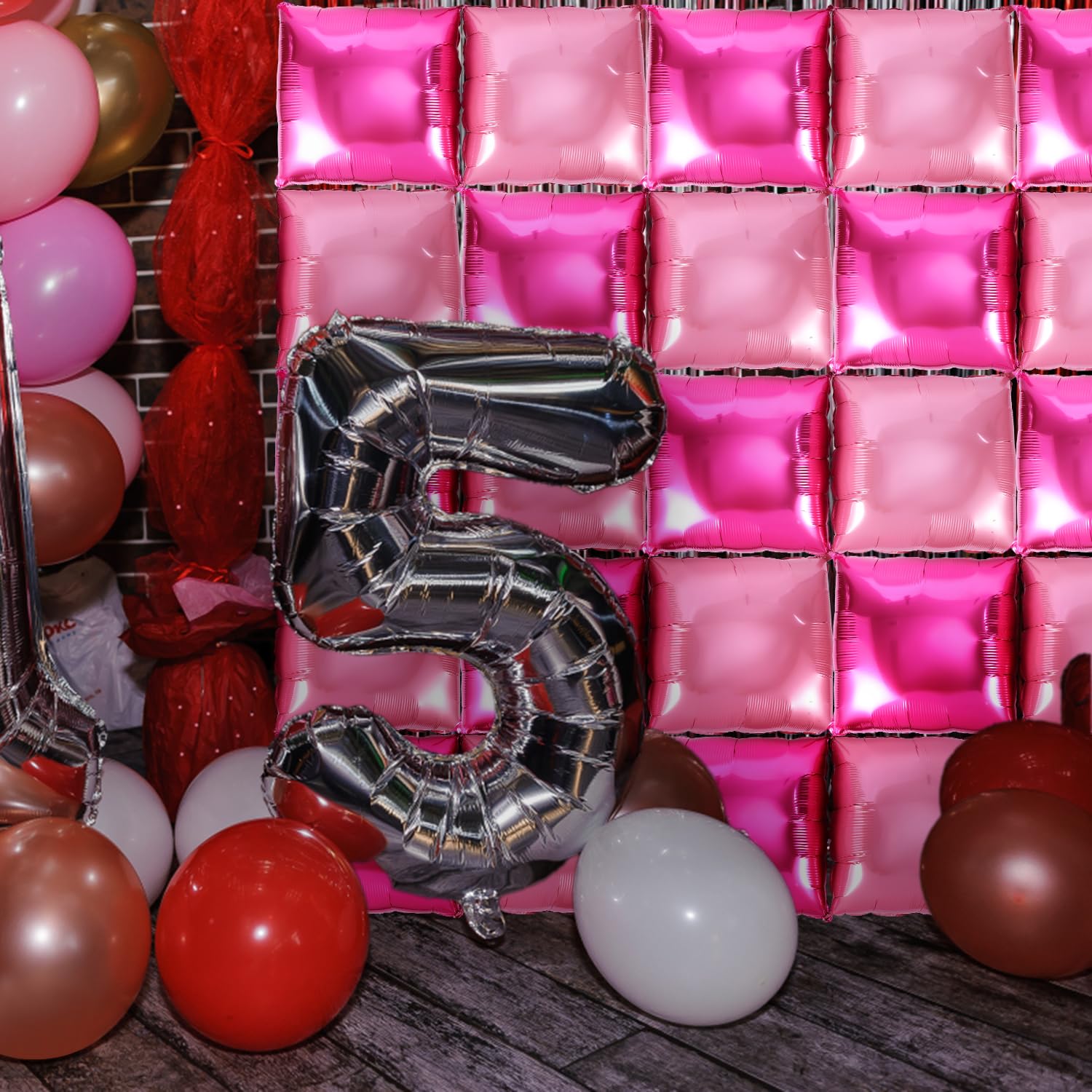 Lot De 2 Ballons Cubes Rubiks Aluminium 61 Cm - Pour Décoration Mariage, Anniversaire, Fête