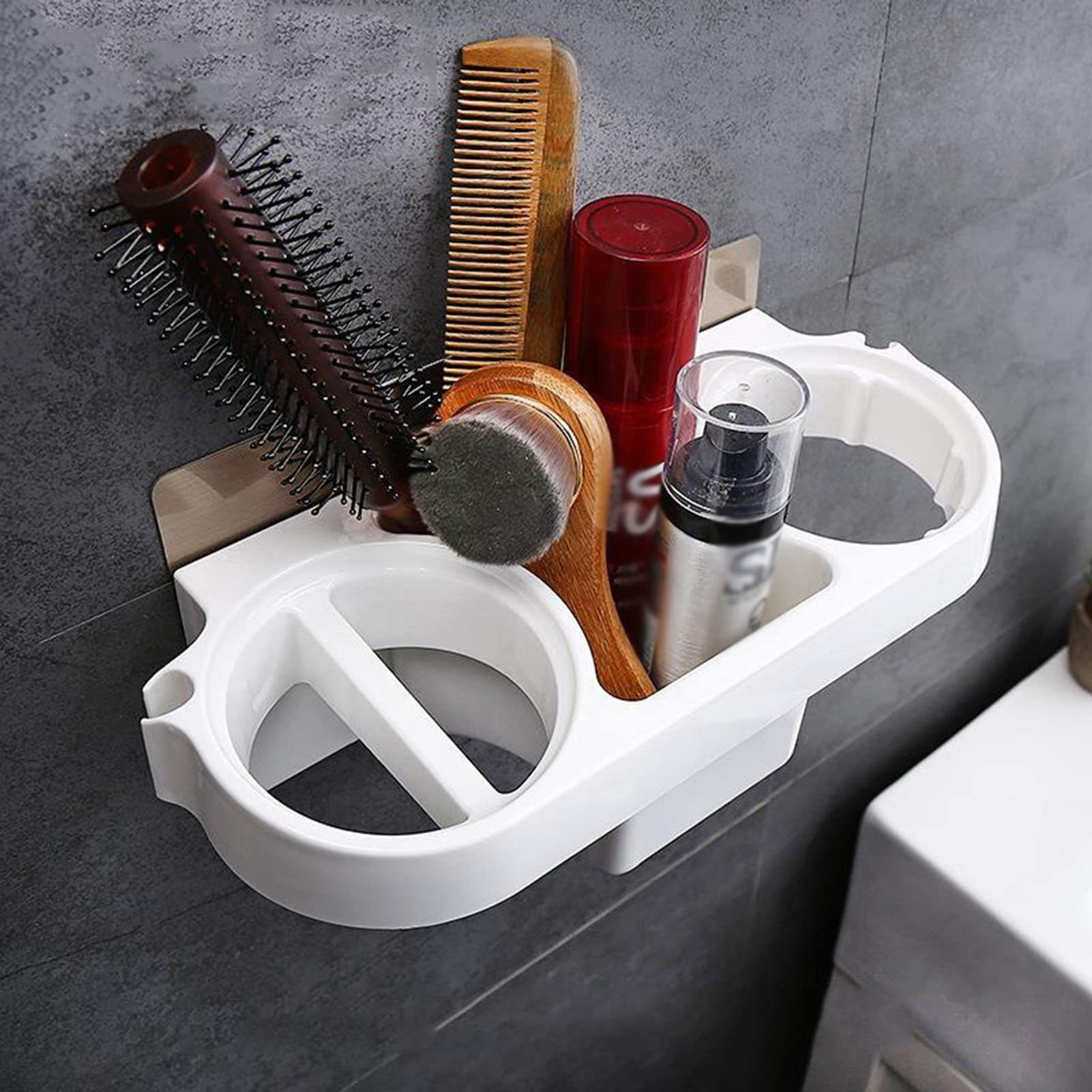 Soporte para secador de Pelo, Soporte Autoadhesivo para secador de Pelo, Organizador de Herramientas para el Cabello, Soporte de Almacenamiento para artículos de tocador, Adecuado