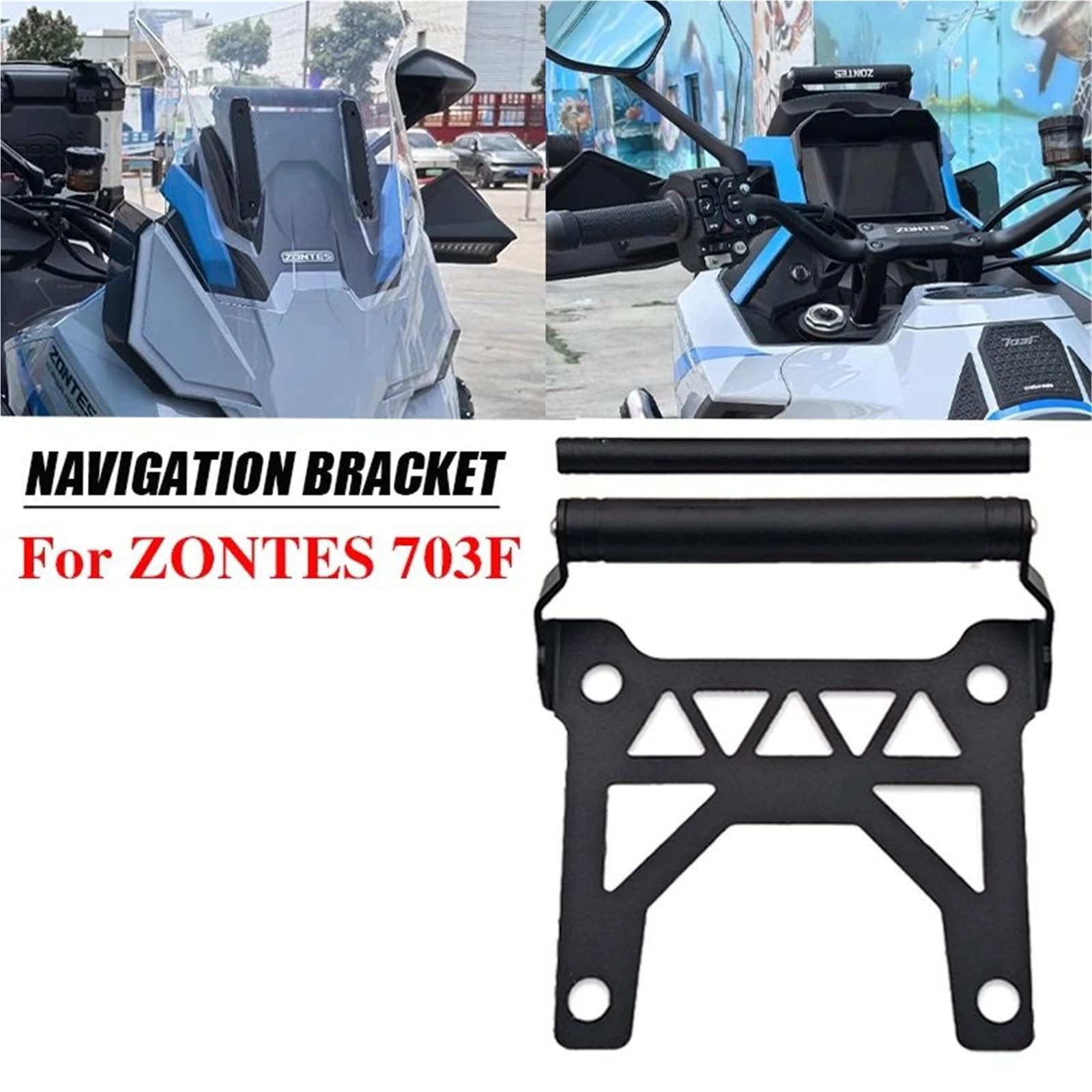 Motocyklowy uchwyt nawigacyjny GPS Pasuje do ZONTES 703F 703 F ZT703F 2024 2025 Uchwyt na nawigację GPS 12MM 22MM Płyta wsporcza uchwytu nawigacyjnego(22MM ZONTES)
