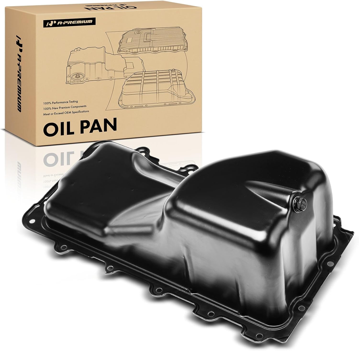 A-Premium Engine Oil Pan Sump with Drain Plug Compatible with Ford F-150 F150/Explorer/Explorer Sport Trac 2009-2010 & Mercury Mountaineer 2009-2010, 4.6L, Replaces 9L3Z6675B
