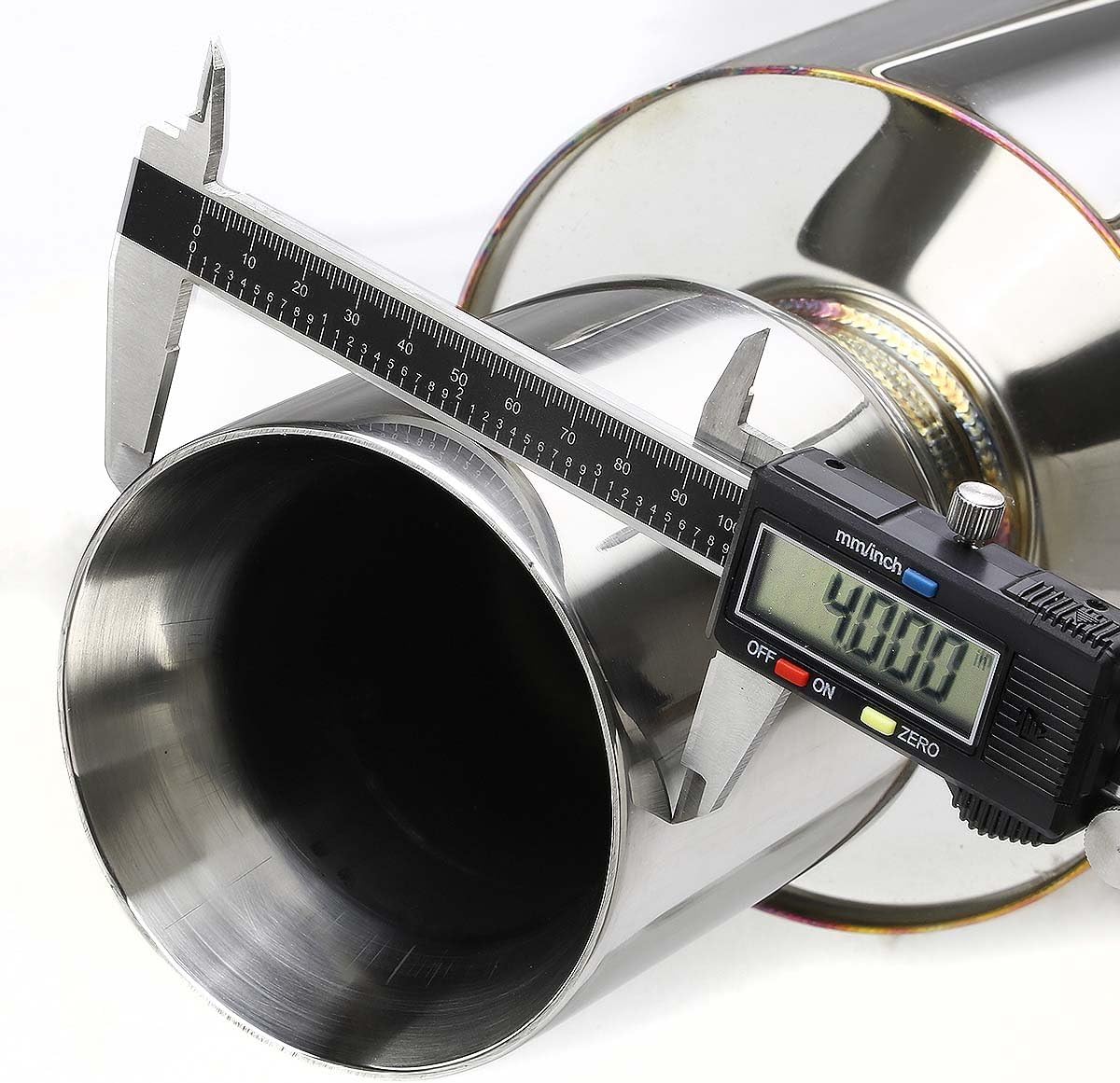 Auto Dynasty 4 Inches Rolled Muffler Tip Catback Exhaust System Compatible with 1999-2003 Mitsubishi Galant 2.4L I4, Stainless Steel