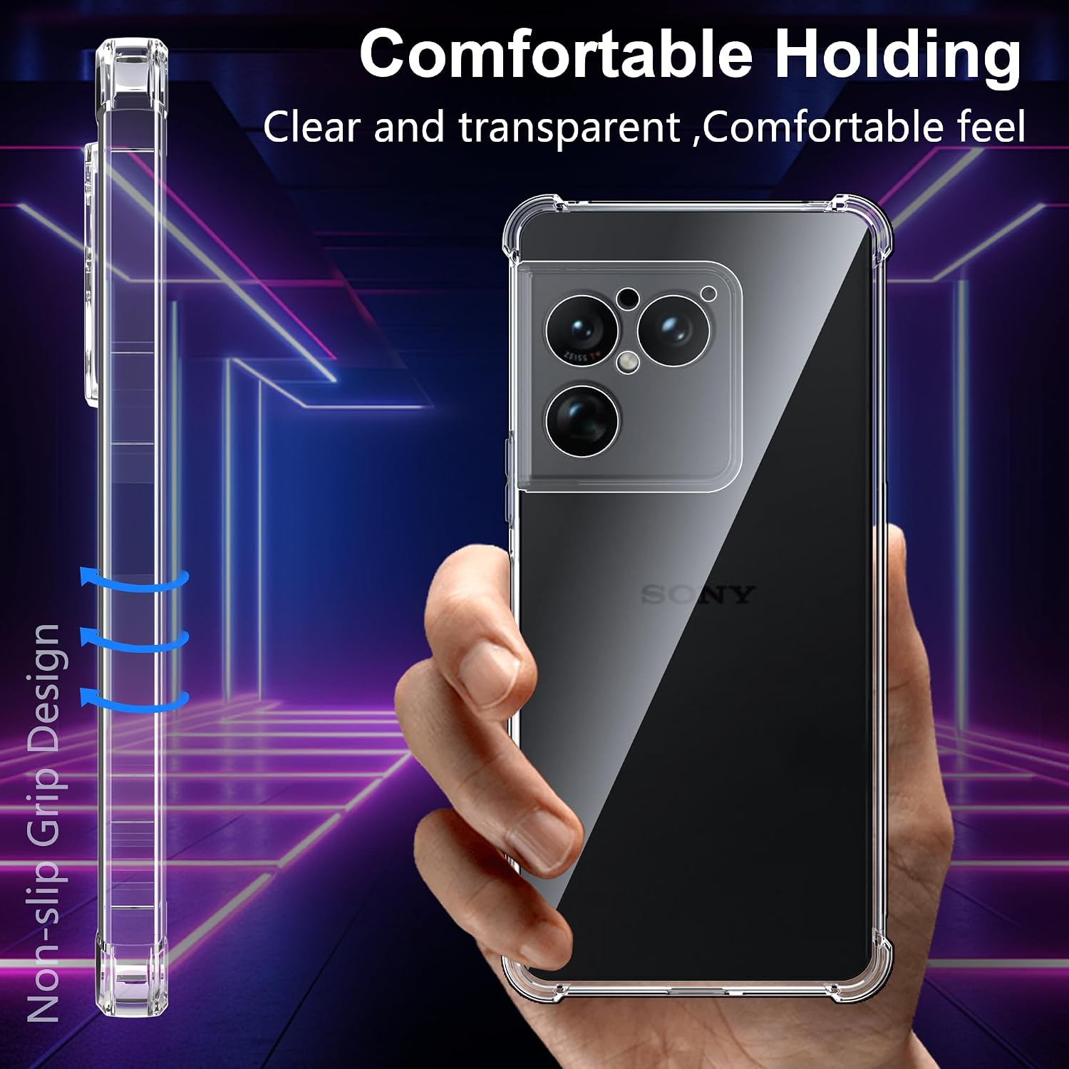 for Sony Xperia 1 VIII Case with [2 Pack] Tempered Glass Screen Protector, Clear TPU,Reinforced Corner Shockproof, Anti-Scratch