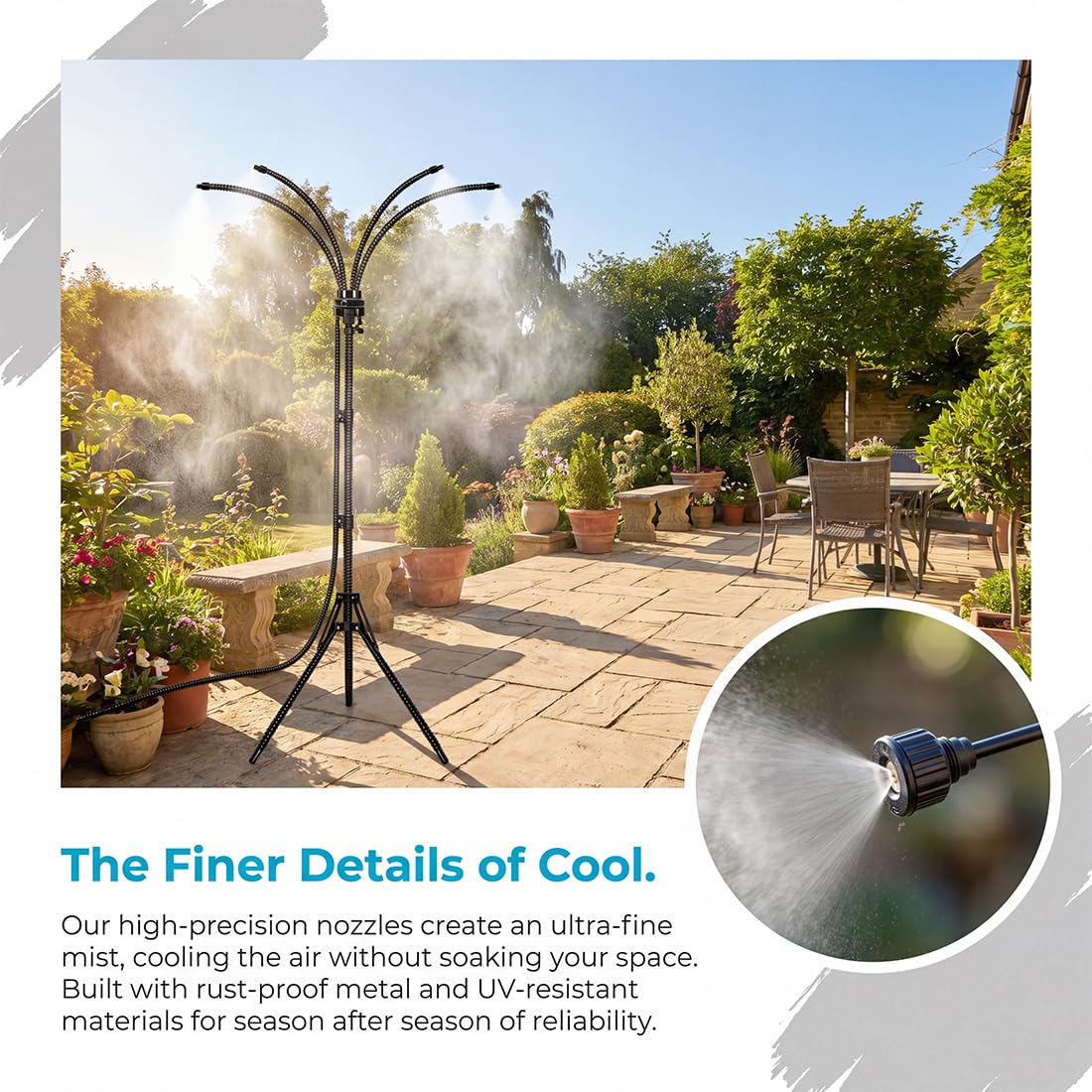 Brumisateur d'extérieur portable réglable 2026 m pour jardin, piscine et animaux de compagnie, brumisateur à 360 °, idéal pour rafraîchir l'arrière-cour