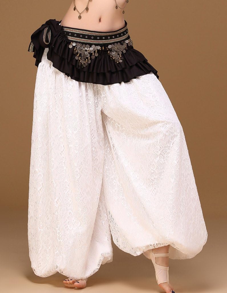 Women's Belly Dance Retro Tribal Hip Scarf with Copper Coins Satin