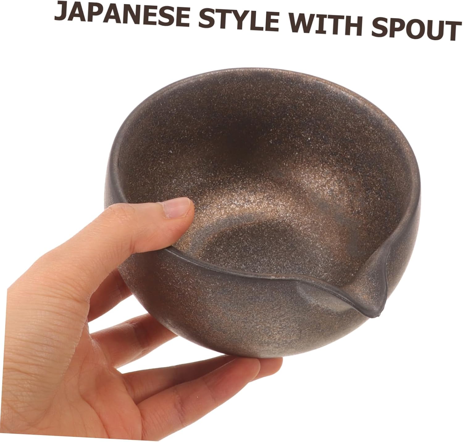 Hemobllo Japanese Style Ceramic Matcha Tea Bowl with Spout for Traditional Tea Ceremony Precise Pouring Temperature Retention Use Cup