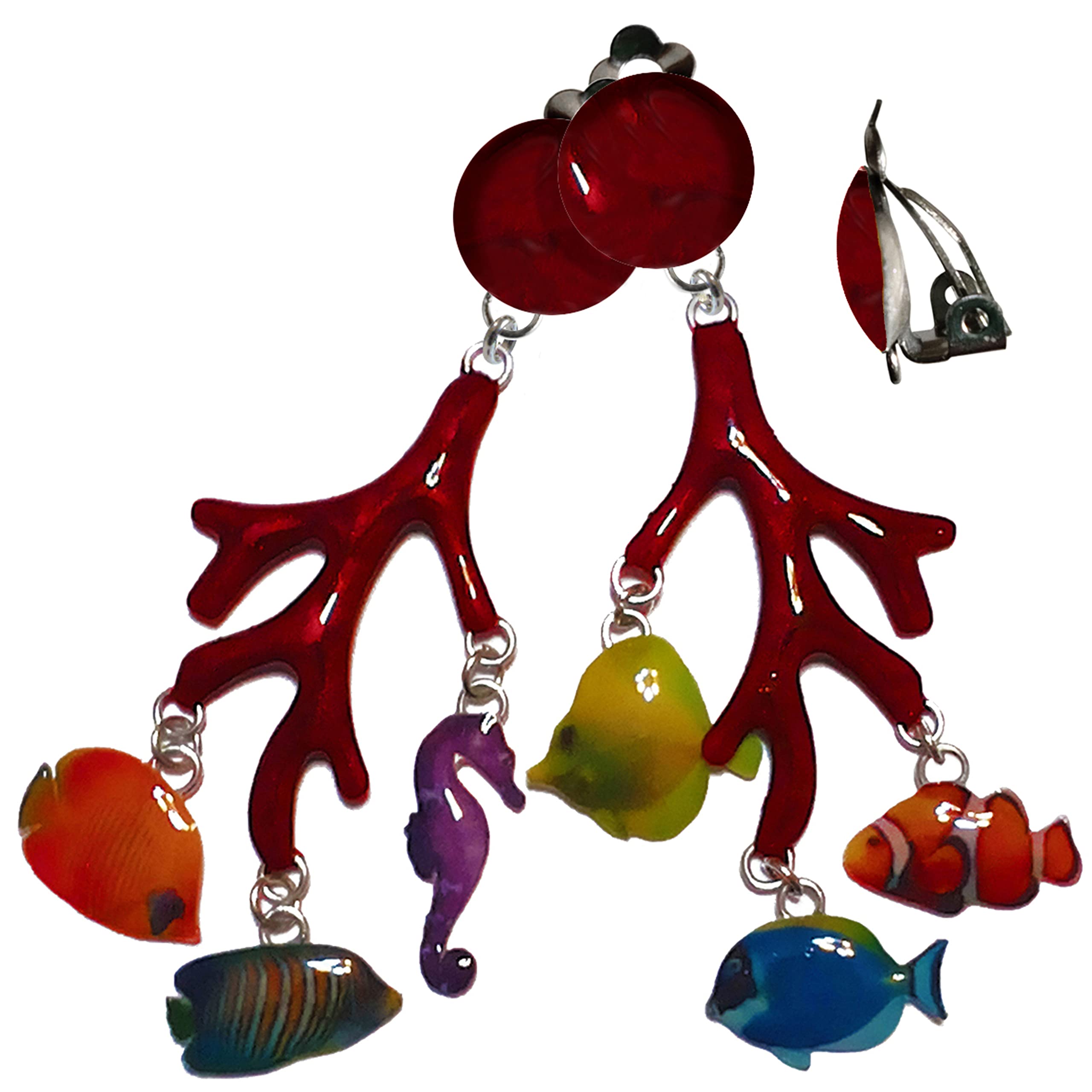 ORECCHINI FONDALE MARINO CON CLIPS