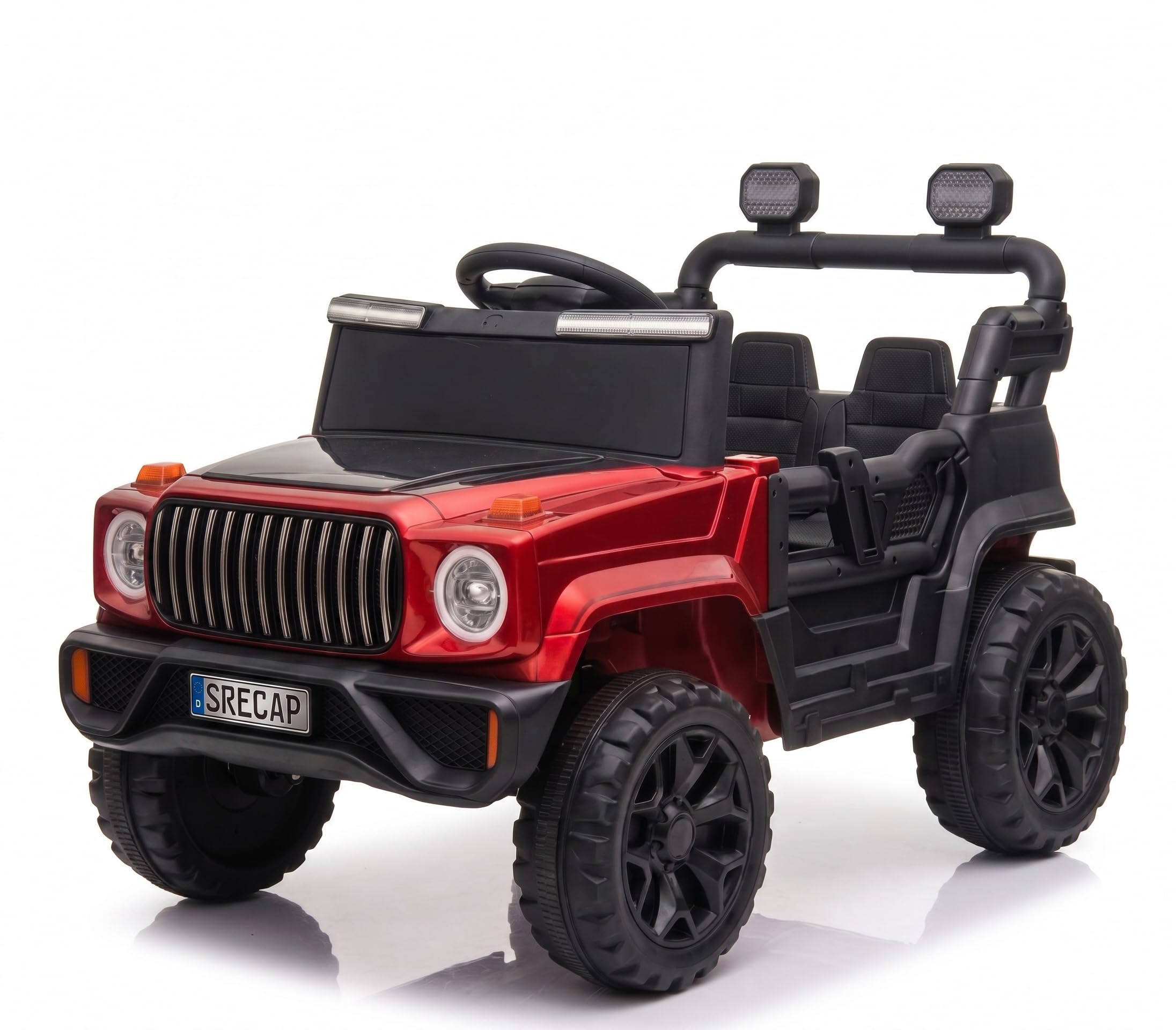 4X4 BH Jeep Heavy Duty 12V Electric Ride On Jeep with Remote Control, Music and Light 1-6 Year Car Battery Operated Ride On (Red)-image-16