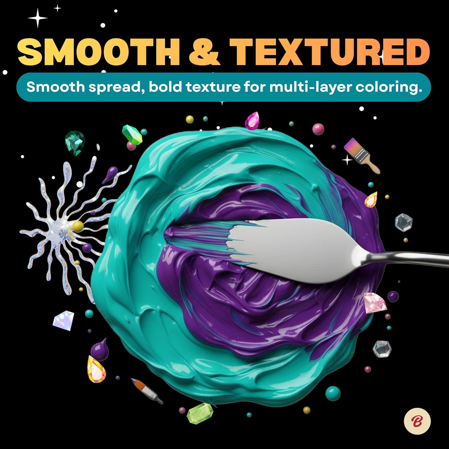 12 Colors Acrylic Paint Set, Acrylic Paint Set with 6 Brushes, 8.45oz/250ml Bottles, Paint for Artists, Beginners and Kids on Canvas Rocks Wood Ceramic Fabric