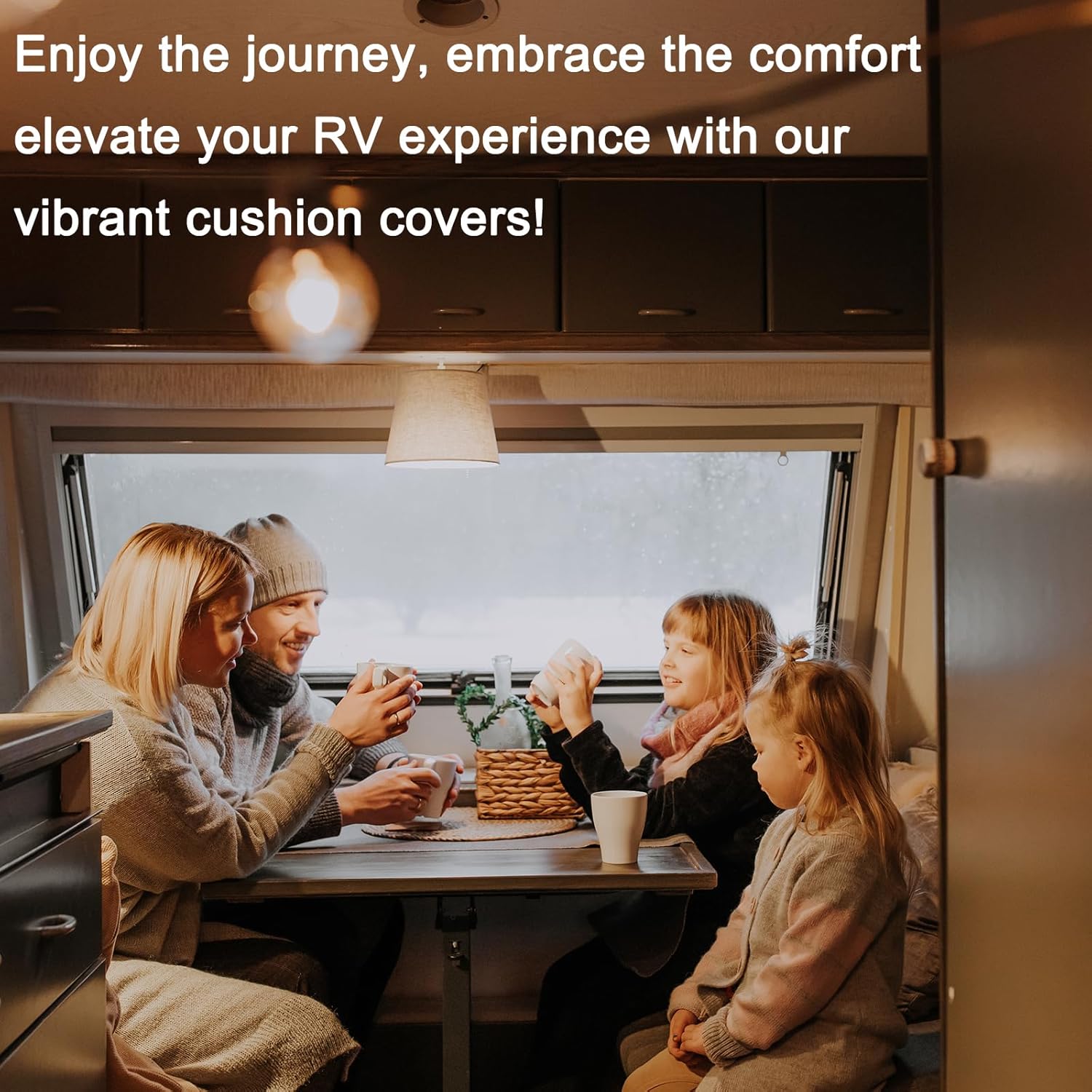RV Dinette Cushion Covers, Printed Camper Cushion Slipcovers, Washable Anti Slip Stretch Fabric (Sage Wild Green)