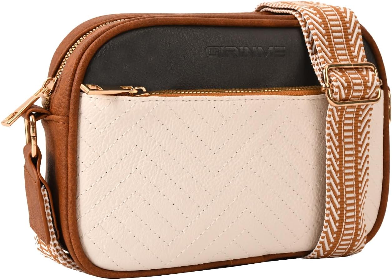 Crossbody Bags for Women – Vegan Leather Purses with Wide Strap, Trendy Small Shoulder Handbag for Everyday Travel