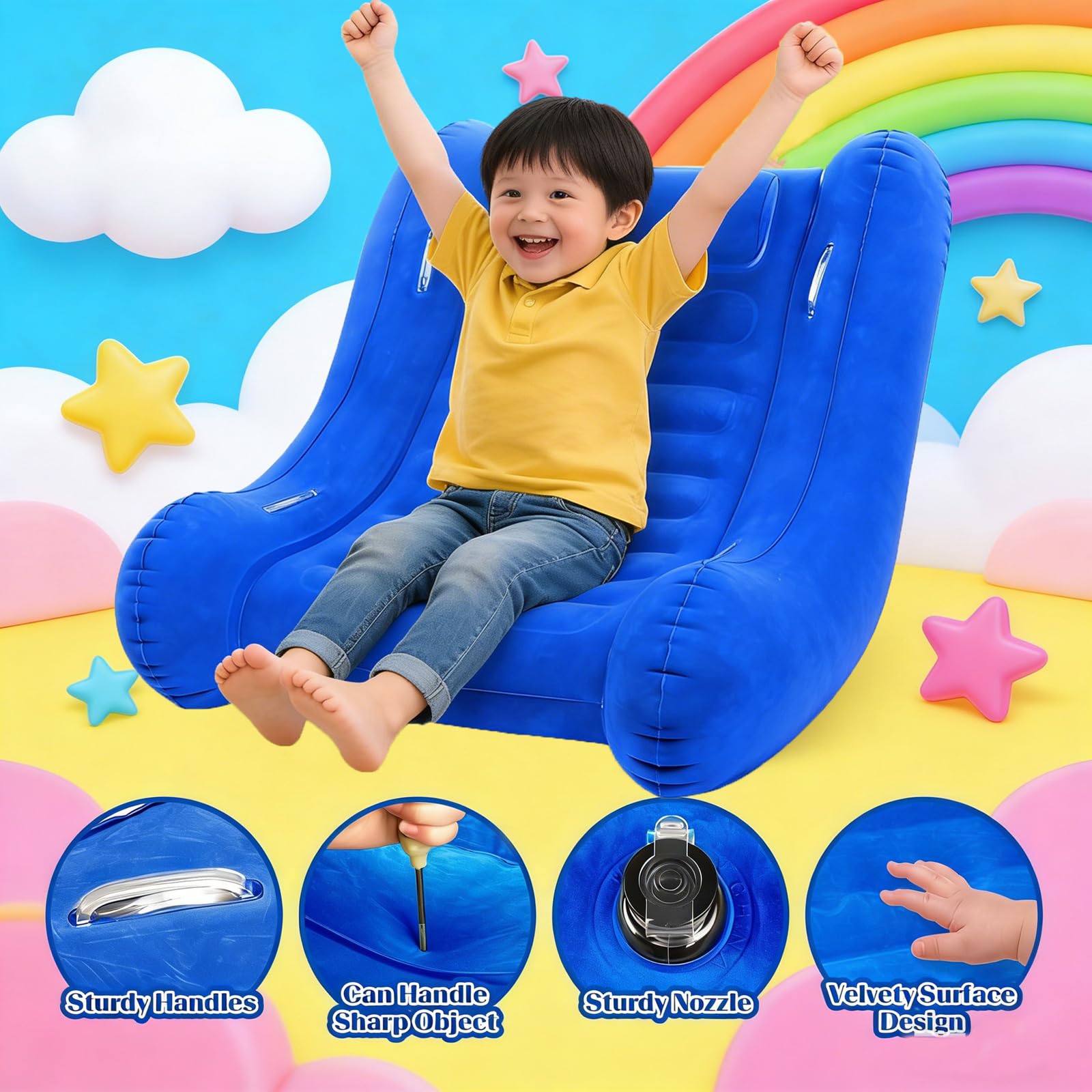 Sedia a dondolo sensoriale per bambini (blu)