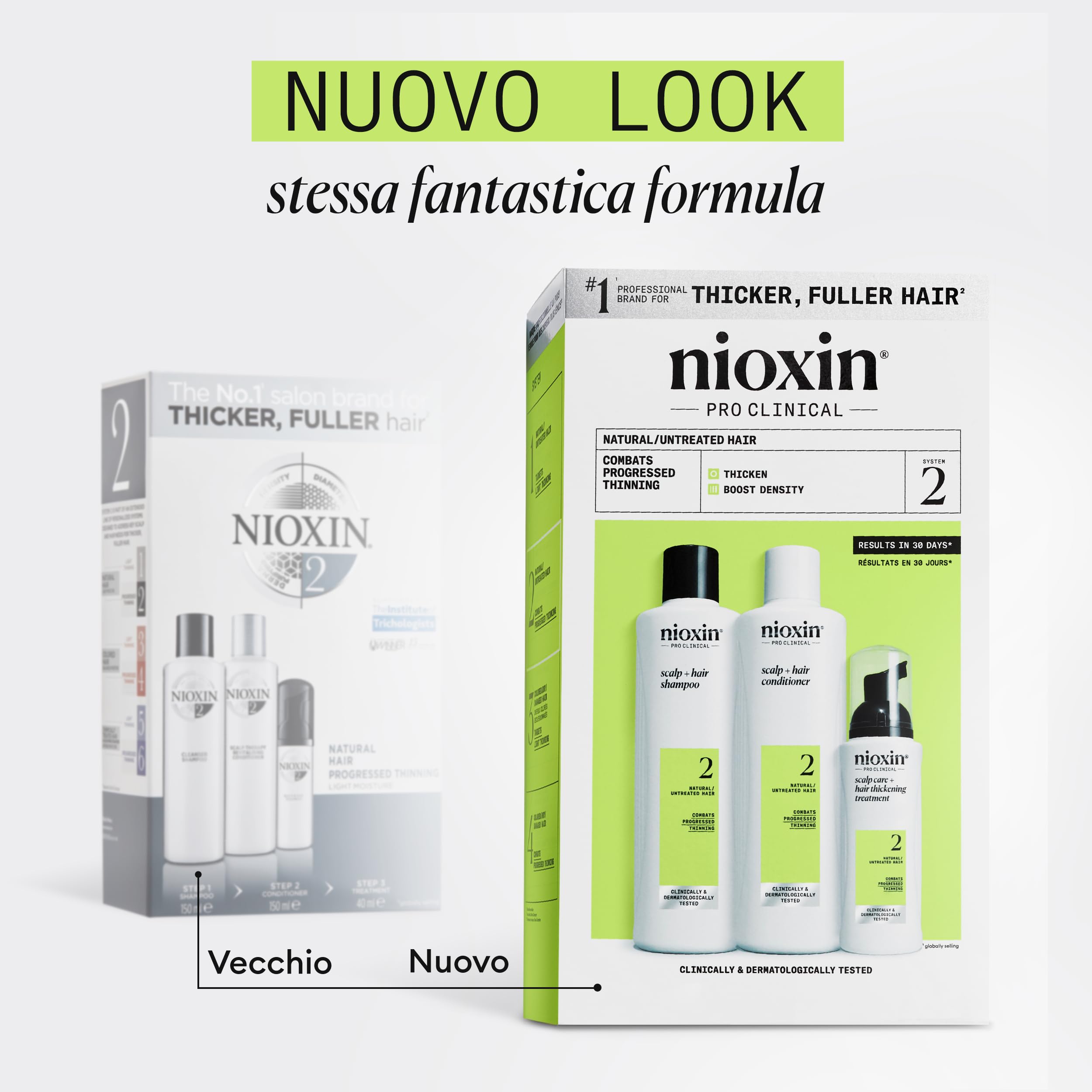 Nioxin Scalp + Hair Thickening Sistema 2 Shampoo, Balsamo, Trattamento Cuoio Capelluto per Capelli Naturali con Assottigliamento Avanzato