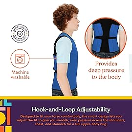 Special Supplies Sensory Compression Vest Deep Pressure Comfort (Blue, Large)