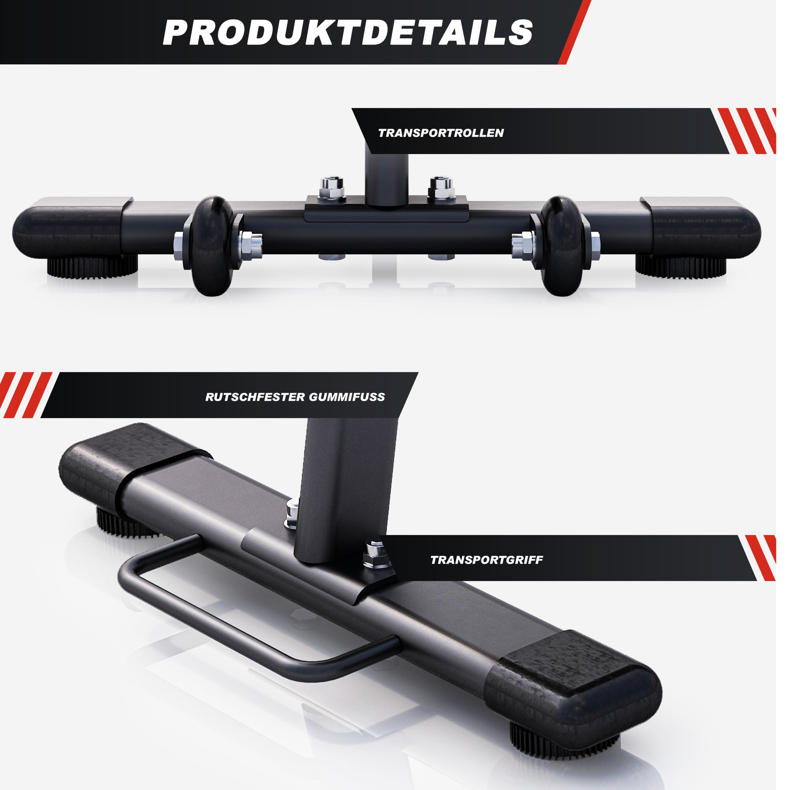 GORILLA SPORTS® Panca Palestra Pieghevole - Piana, Richiudibile, 121x41x43 cm, Carico Max. 400 kg - Panca Pesi, Allenamento, Bodybuilding, Fitness, Sollevamento Pesi, Powerlifting