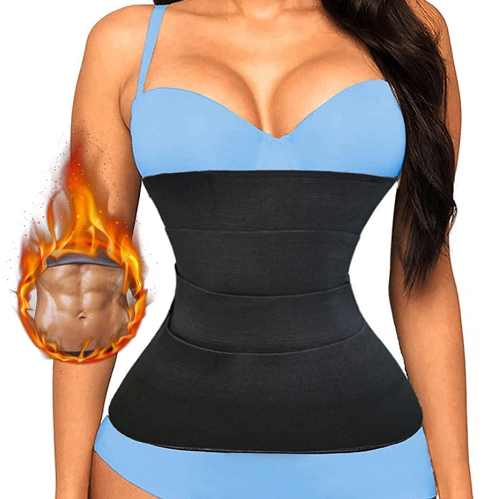 Faja Lumbar Faja Moldeadora Adelgazante para Mujer, Faja Moldeadora De Cintura, Faja Moldeadora De Control, Bandas Elásticas, Corsé Negro Cinturón Apoyo Lumbar(Black,3M)