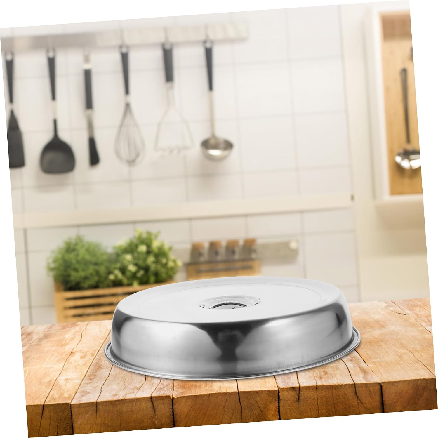 2Pcs Stainless Steel Steak Lid Oilproof Food Cover for Grilling Sturdy Kitchen Dish Protector Suitable for BBQ and Home Cooking