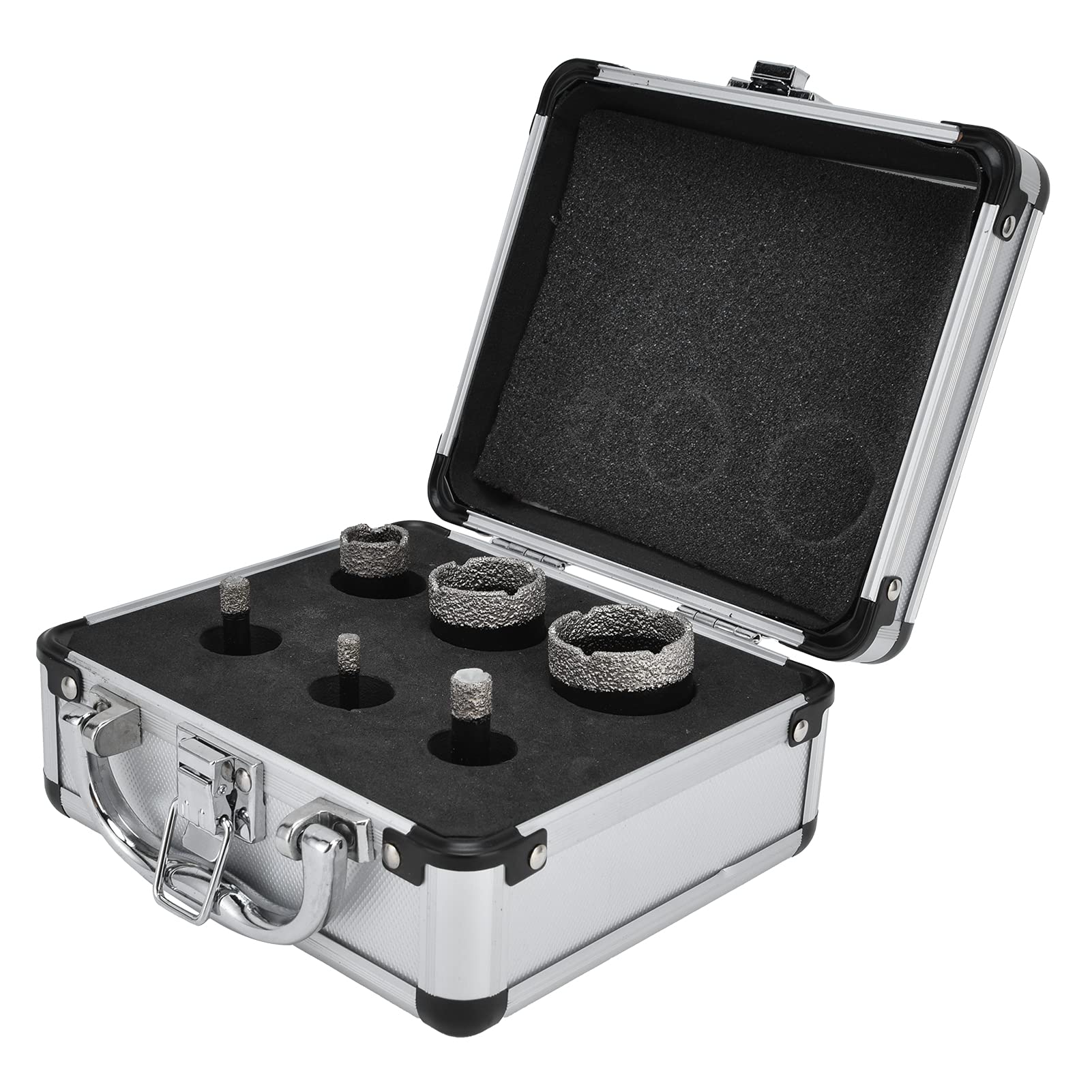 Zestaw diamentowych otwornic, 6 w 1, wiertło suche do płytek, marmuru, granitu, materiałów z tworzywa sztucznego, gwint M14, rozmiar od 6 mm do 38 mm