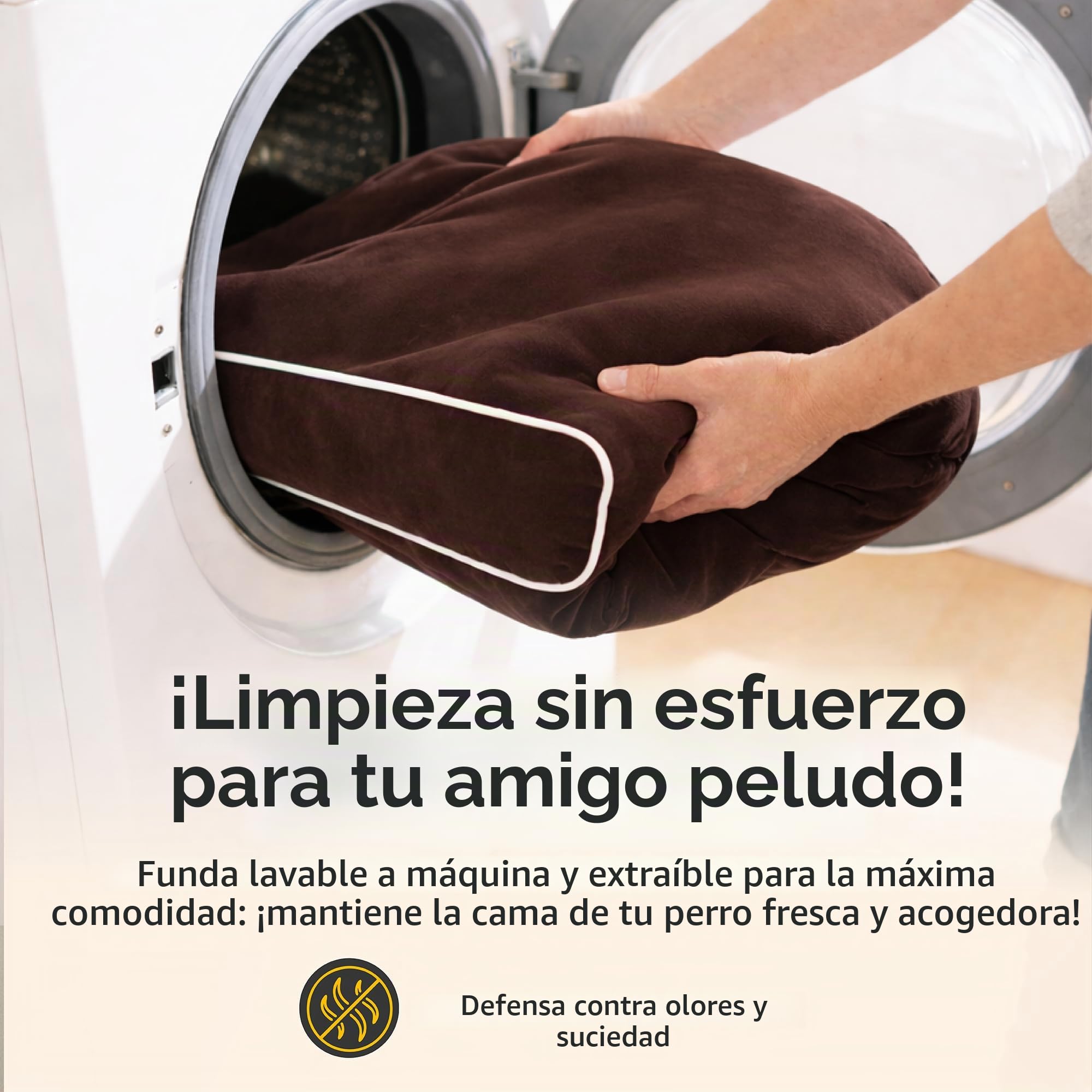 KOPEKS Cama ortopédica de Espuma viscoelástica con Almohada para Perros, Incluye Protector Interior Impermeable y Funda extraíble