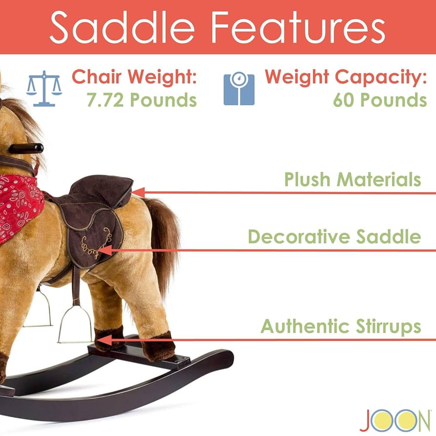 Amazon.com: JOON Cowboy Rocking Horse - Tan Brown : Toys & Games