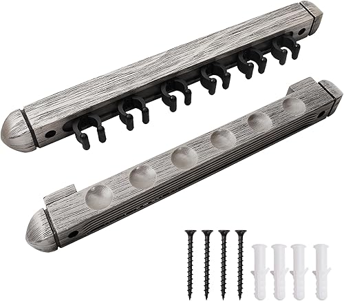 Miniatura 14 de GSE Games & Sports Expert 2-Piece 6/8/12 Billiard Pool Cue Rack Wall Mounted Holders, Billiard Cue Sticks Wall Rack Set