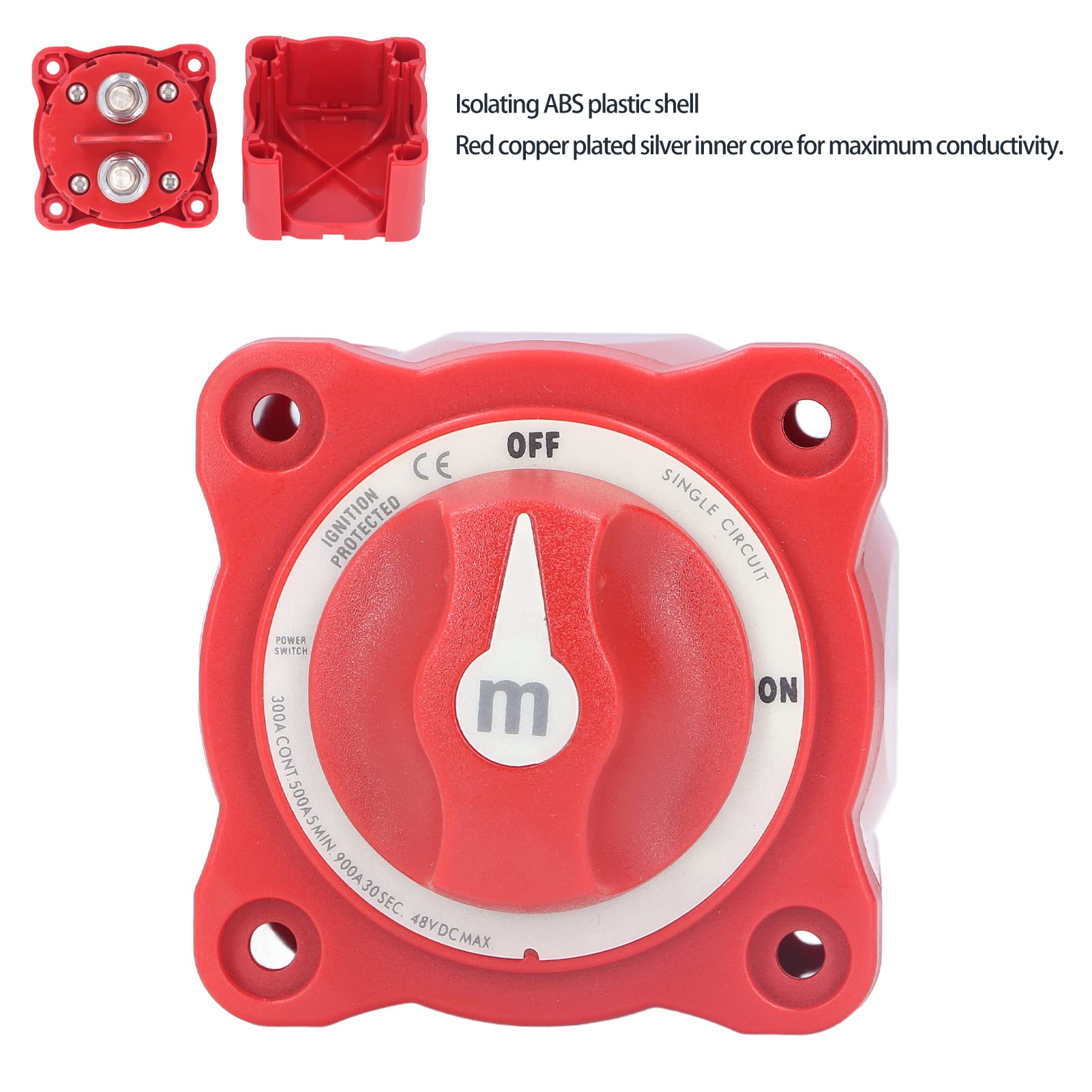 Interruttore della Batteria Scollegamento Batteria 300A Kill Switch ON/OFF Isolatore di Alimentazione a Circuito Singolo IP66 Accessorio Impermeabile per Rimorchio per Camion Auto Barca Marina RV