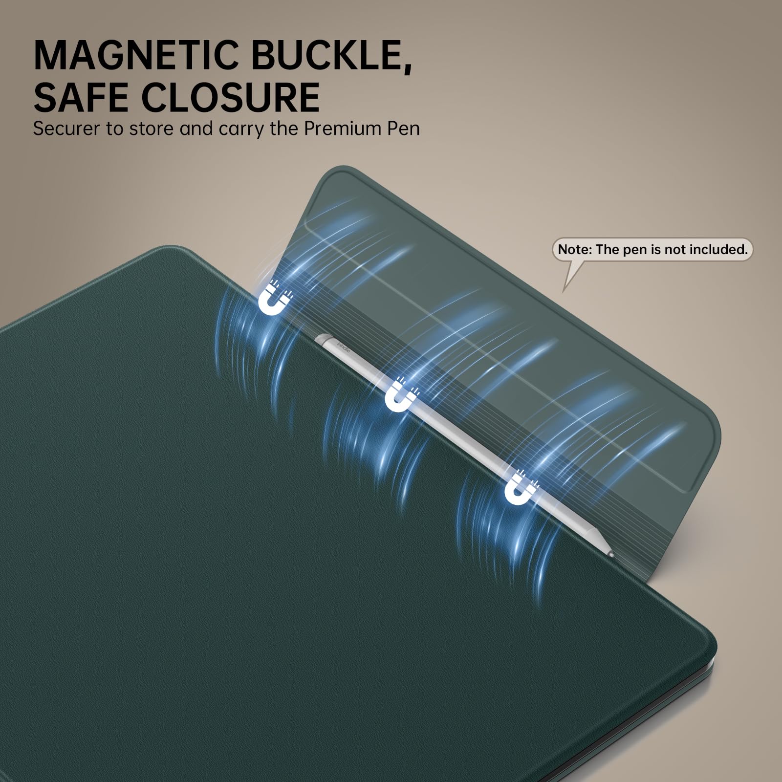 MoKo Custodia Magnetica per Kindle Scribe 11" (3a Generazione) e Kindle Scribe Colorsoft (1a Generazione) - Copertina in PU premium sottile con astuccio penna e Auto Sonno/Sveglia, Verde notte