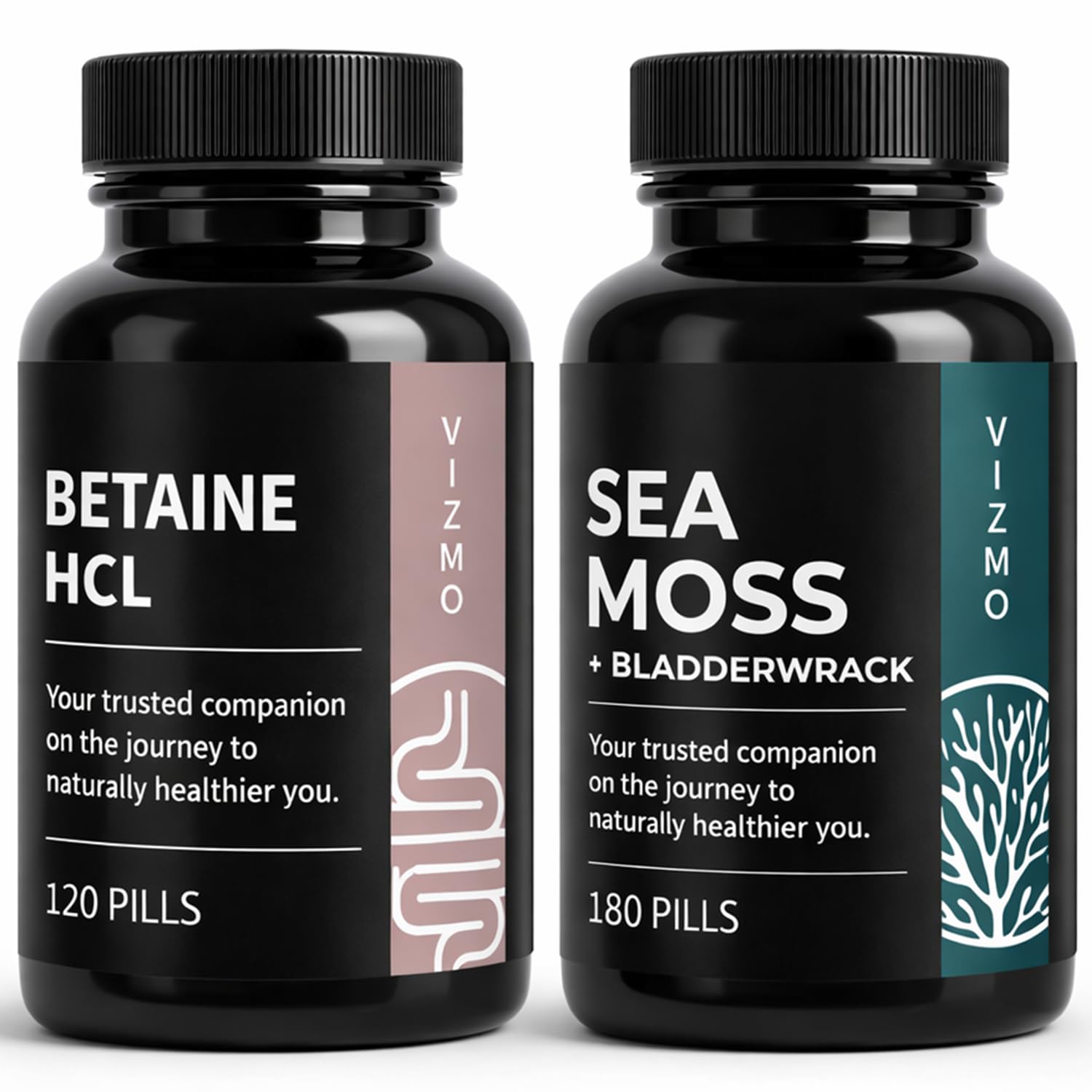 Verdauungs & Mineralstoff-Stack (2-in-1) für Gesundheitsbewusste und Darmgesundheits-Enthusiasten –Betain HCl & Irisches Moos mit Blasentang für tägliche Verdauungsbalance und Mineralstoffversorgung