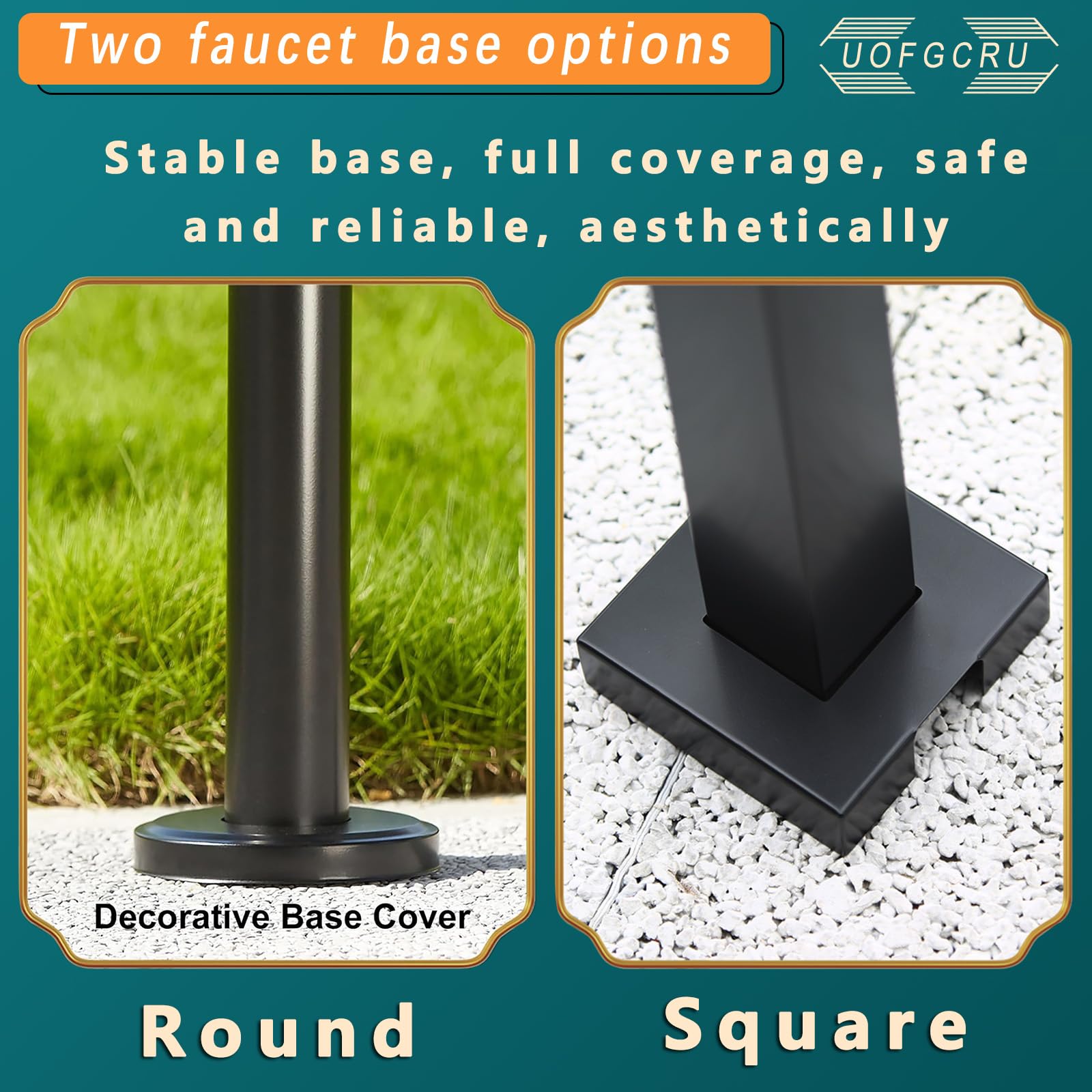 Columna de Agua de Jardín Cilíndrica de Acero Inoxidable, Grifo Anticongelante para Exteriores, Hidrante con Grifo de Doble Salida, para Riego y Lavado(Negro D - 60cm)