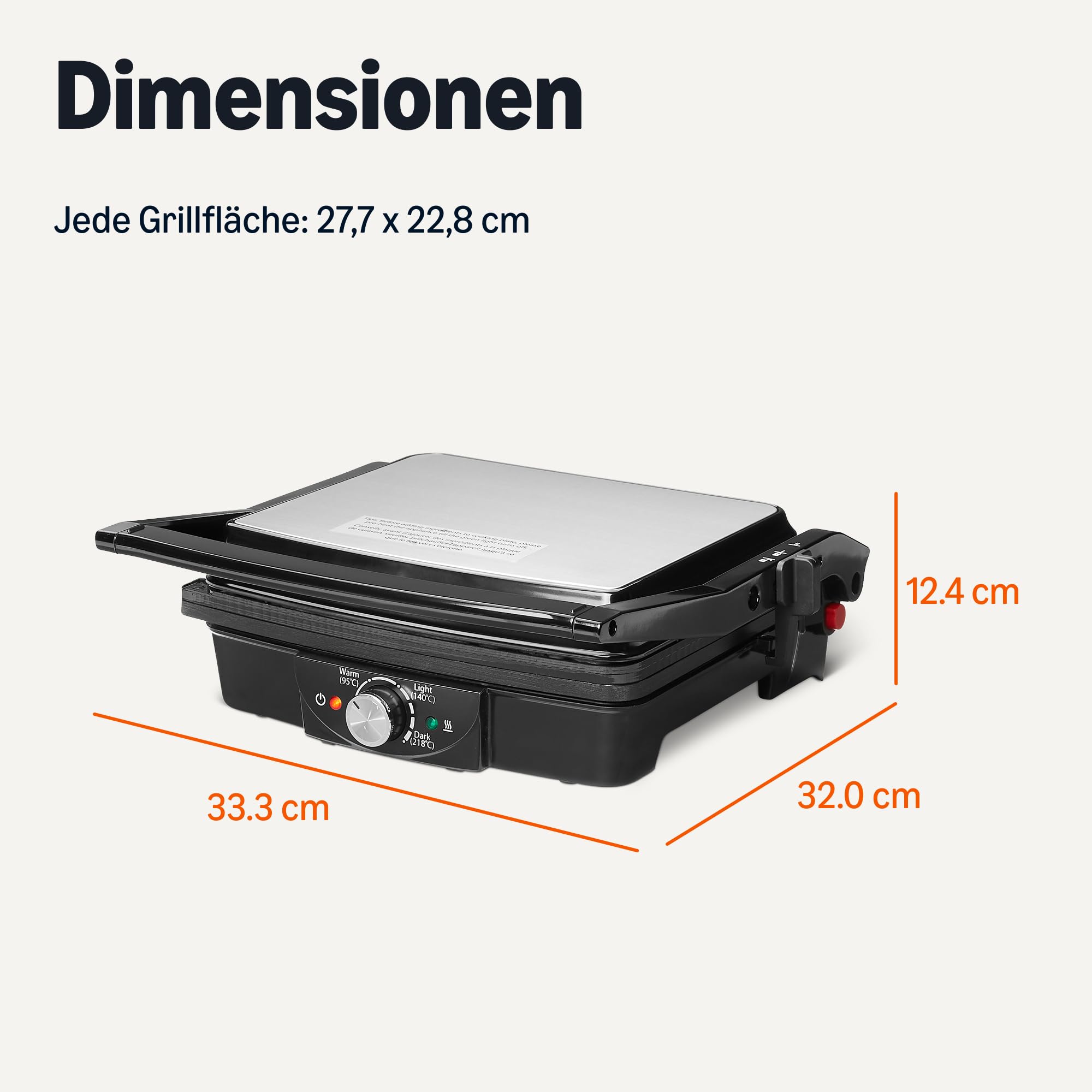 Amazon Basics Elektrischer Kontaktgrill 2000W, Temperaturregelung, Antihaftplatten, Schwarz
