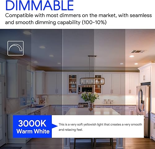 Miniatura 8 de Energetic BR30 - Bombilla LED para interiores de 65 W, 5000 K, luz diurna, 650 lm, base E26, 15000 horas de vida útil, bombillas empotrables