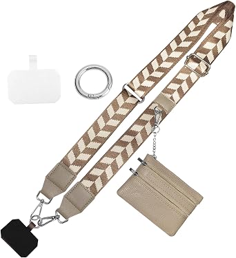 Cell Phone Lanyard with Wallet - Anti-Theft Crossbody Adjustable Phone Strap for Most Smartphones, for Men & Women
