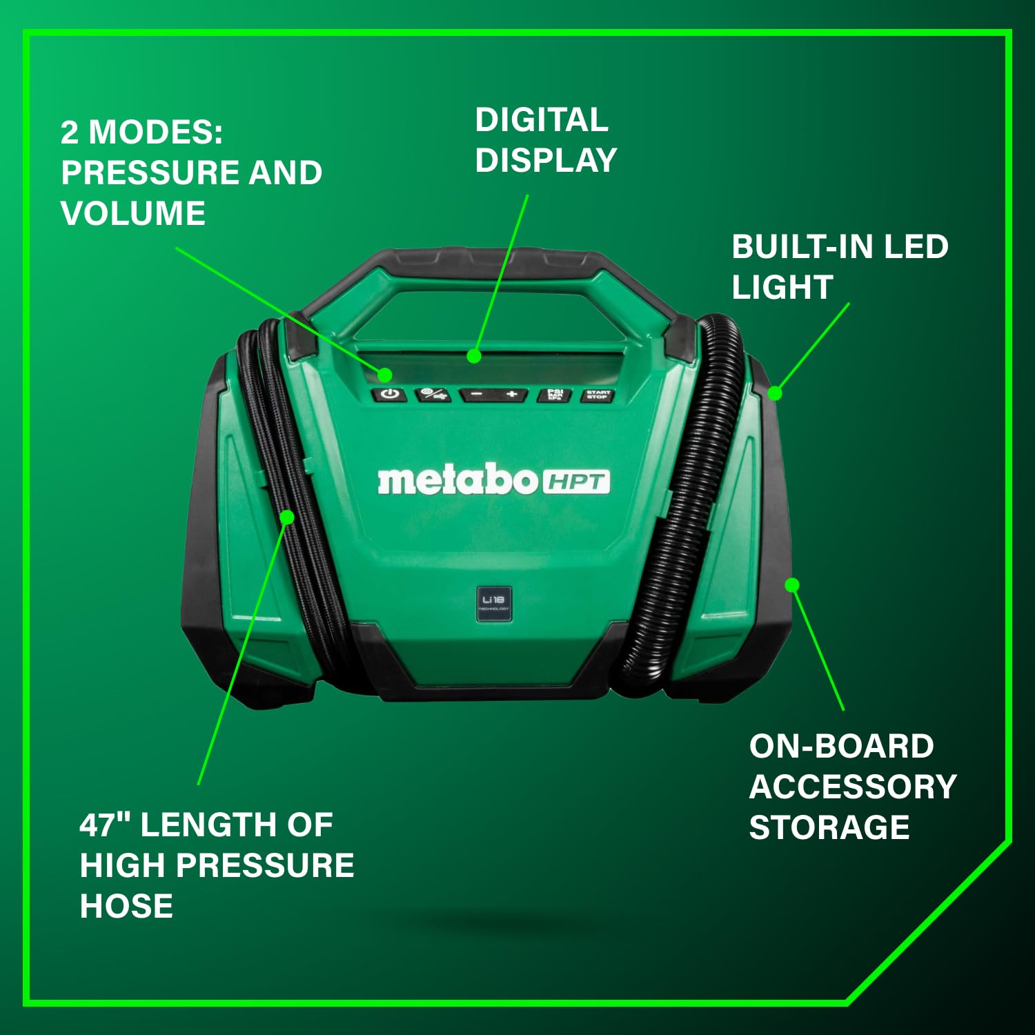 Metabo HPT 18V Cordless Inflator - Powerful & Portable -7
