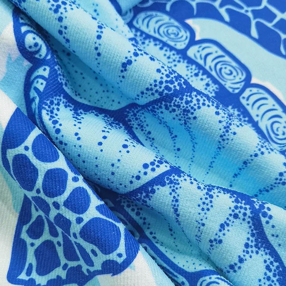 ZBDP Serviette de plage tortue de mer en microfibre douce à séchage rapide Grande cape de bain à capuche pour enfants filles Poncho Peignoir de bain Surf