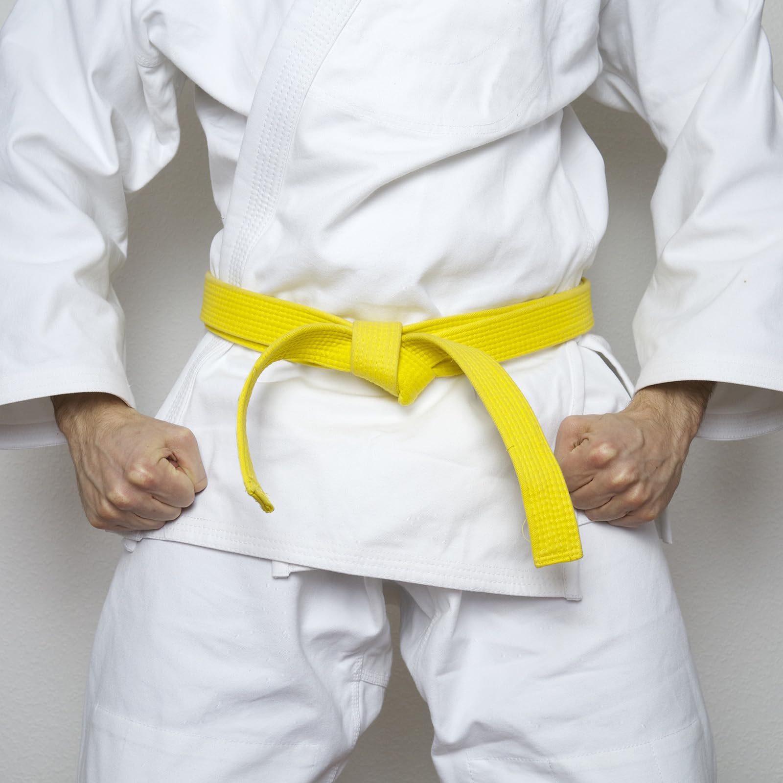 PATIKIL Ceinture de Classement Colorée de Taekwondo 1.6" x11.2Ft 3.4M, Ceinture de Coton pour Arts Martiaux, Judo, Karaté, Entraînement, Enseignement, Entraînement, Jaune