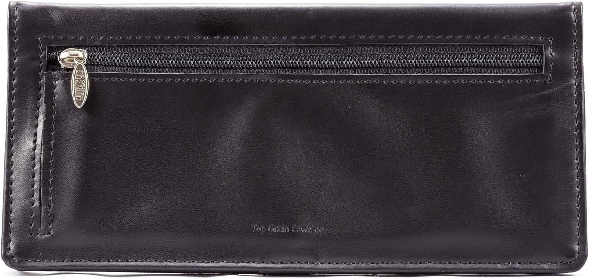 Big Skinny Women's Executive Leather Bi-Fold Checkbook Slim Wallet, Holds Up to 40 Cards