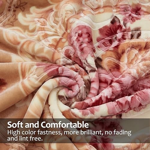 Miniatura 5 de JYK Mantas pesadas de felpa de visón coreano, tamaño Queen, 8 libras, 2 capas, reversible, súper suave, mullida, cálida de microfibra, manta térmica