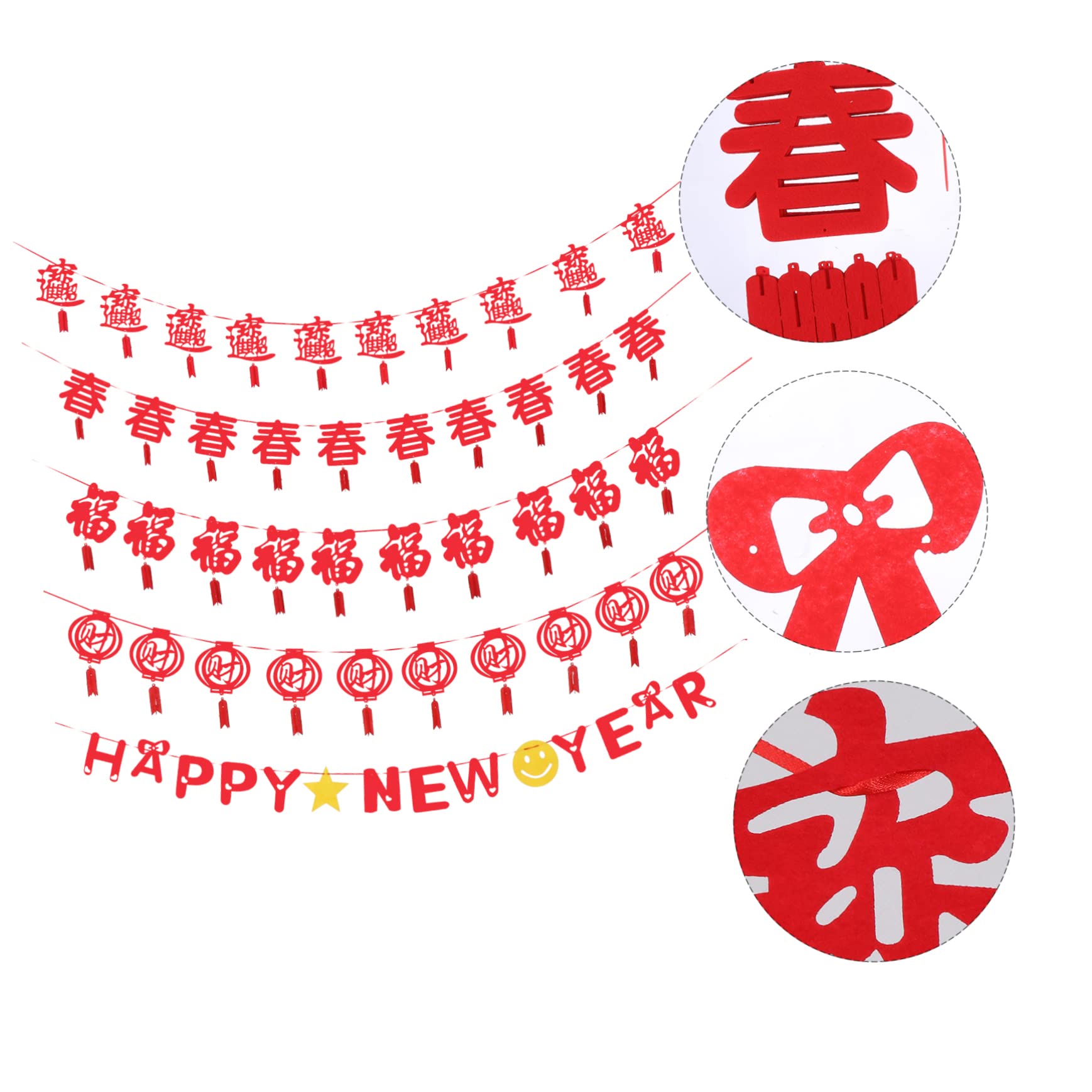 MAGICLULU 15 Pz buon anno latte art decorazioni di capodanno banner riutilizzabile di capodanno decorazione casa home decoration arredamento bandiera decorativa bandiera del partito rosso